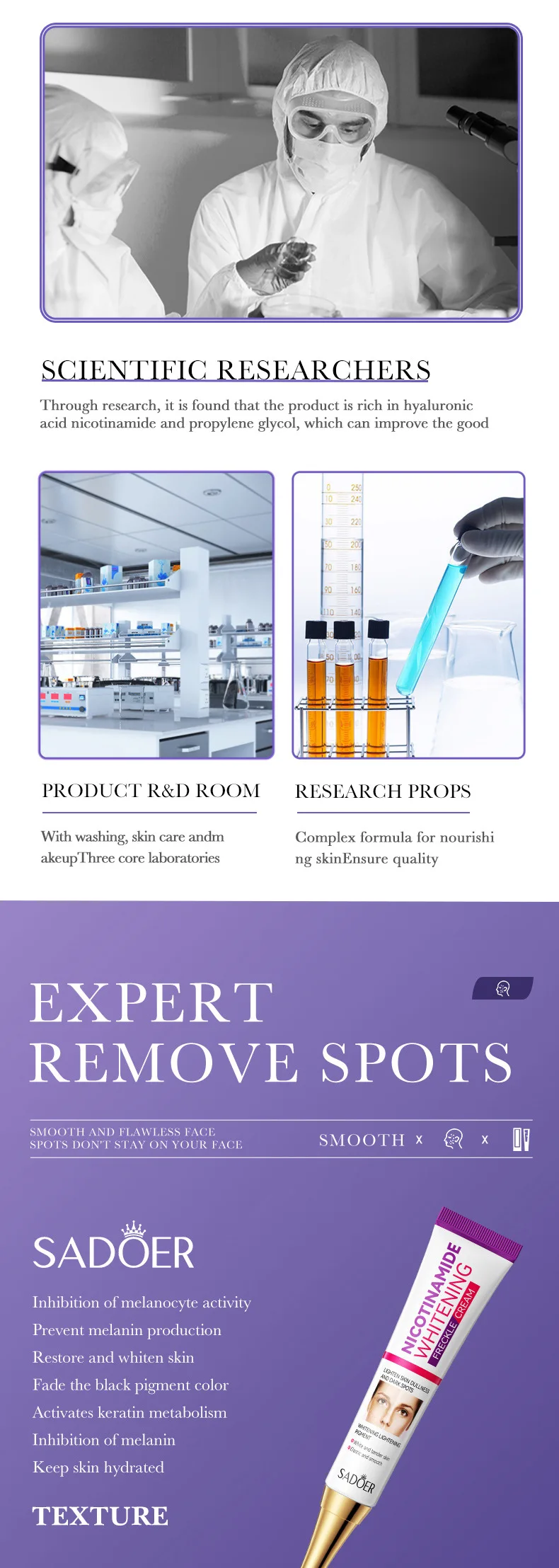 SADOER Nicotinamide Freckle Face Cream product information