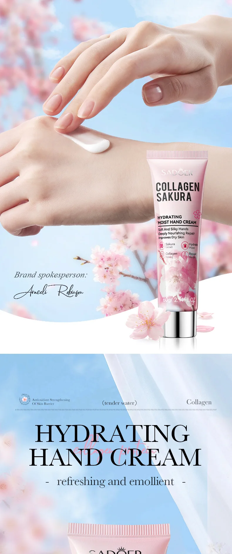 SADOER Sakura Collagen Hand Cream product information