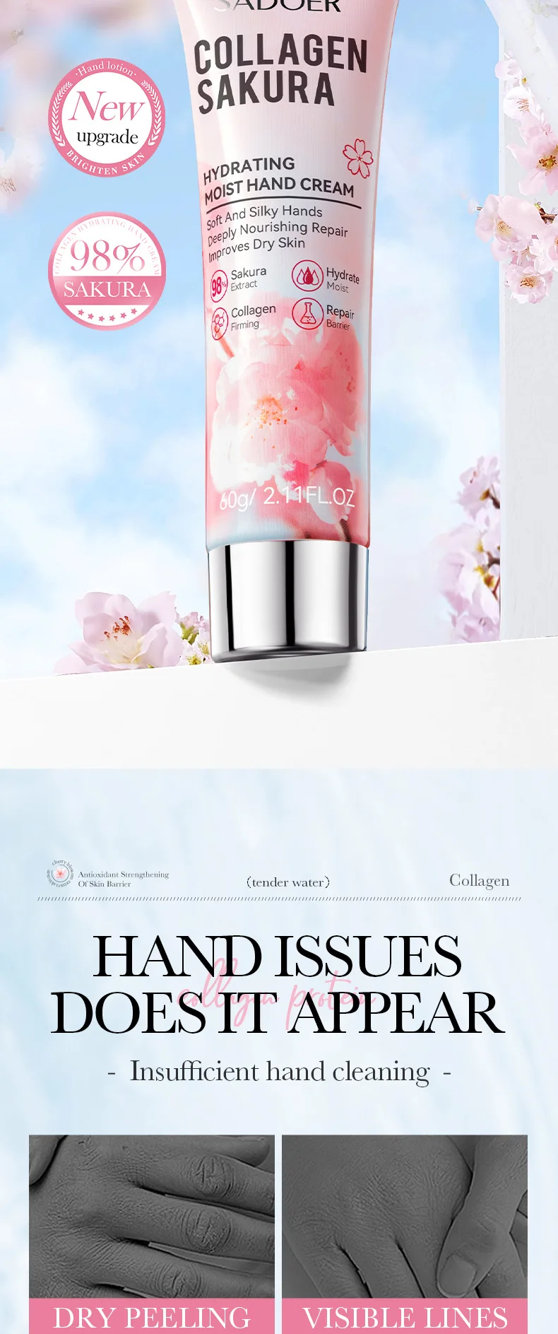 SADOER Sakura Collagen Hand Cream product information