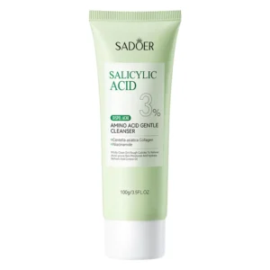 SADOER Salicylic Acid Facial Cleanser 100g tube for acne-prone skin.