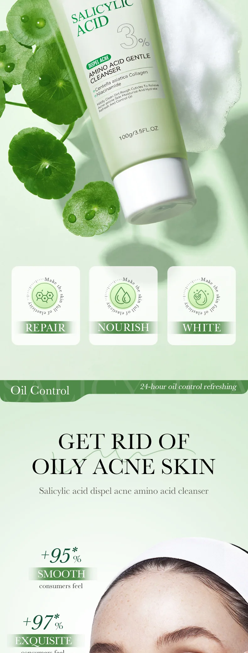 SADOER Salicylic Acid Facial Cleanser product information