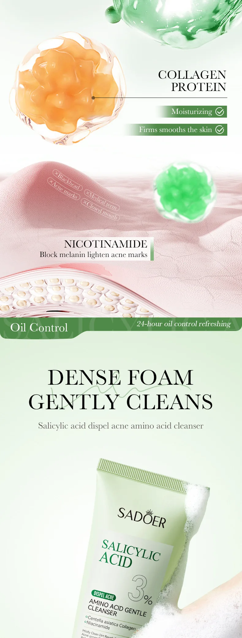 SADOER Salicylic Acid Facial Cleanser product information