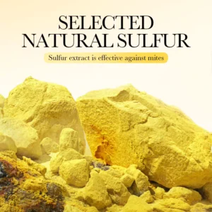 Raw natural yellow sulfur rocks for SADOER Sulfur Soap Bar, effective against skin mites.