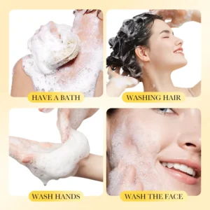 SADOER Sulfur Soap Bar used for bathing, washing hair, hands, and deep face cleansing.