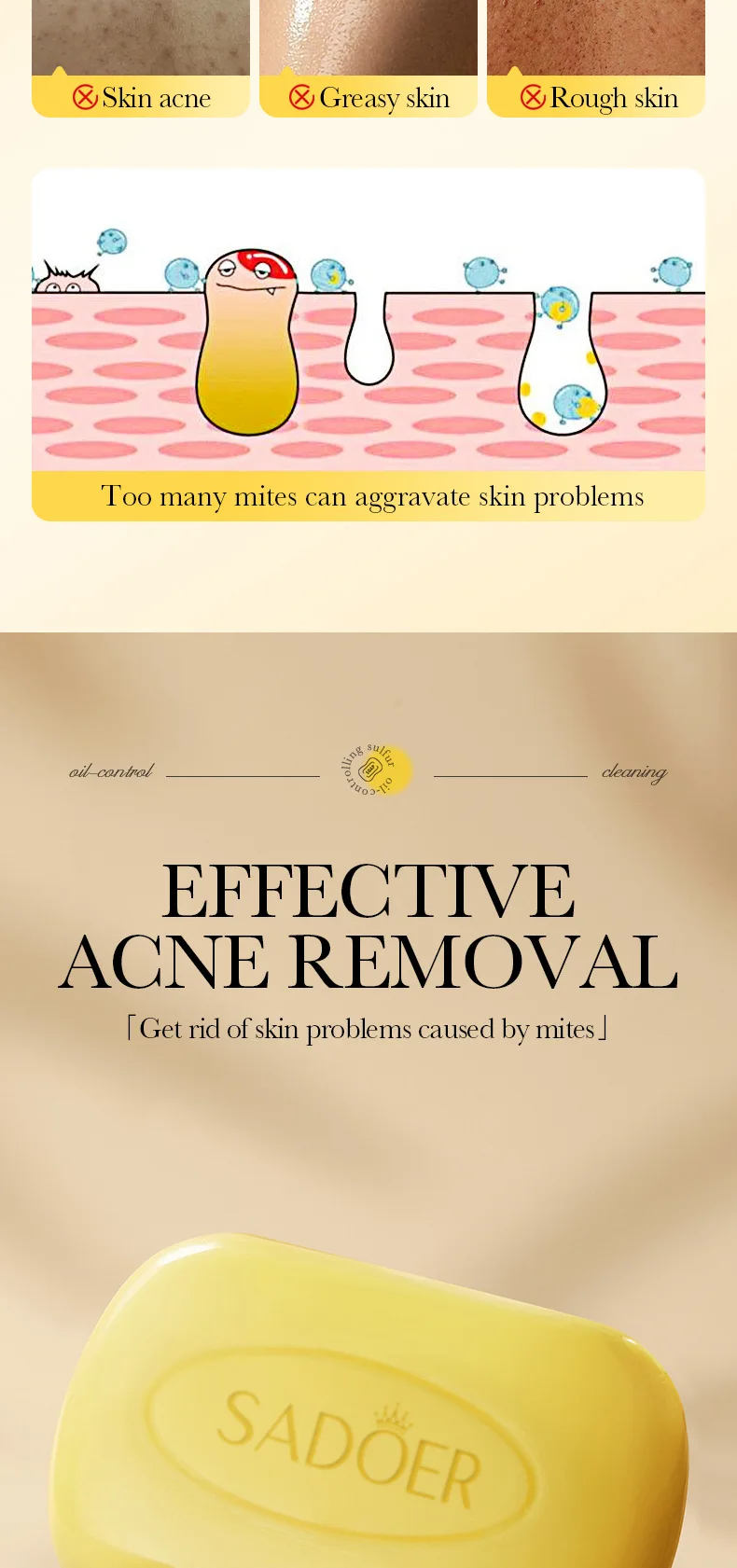 SADOER Sulfur Soap Bar product information