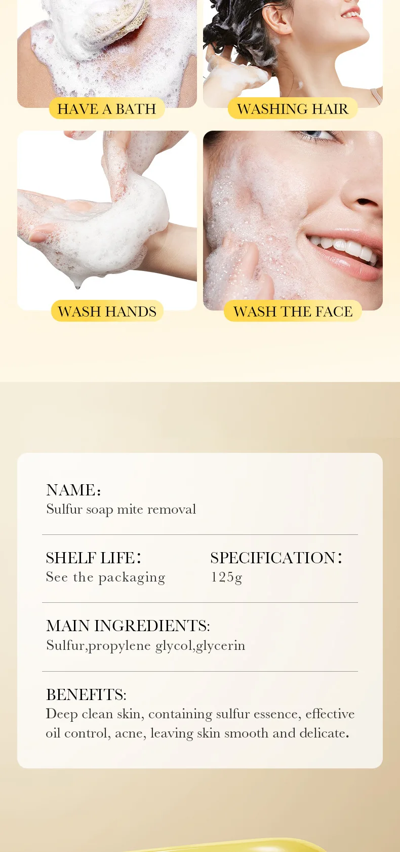 SADOER Sulfur Soap Bar product information