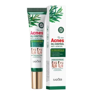 SADOER Tea Tree Anti-Acne Gel tube and box for oil control and acne-prone skin.