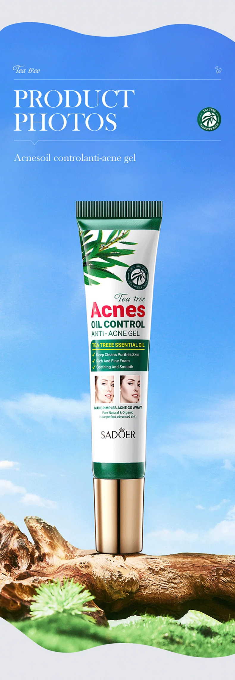 SADOER Tea Tree Anti-Acne Gel product information
