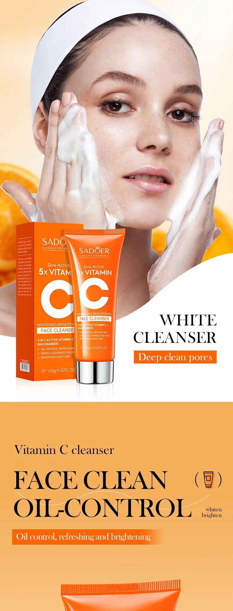 SADOER Vitamin C Facial Cleanser product information