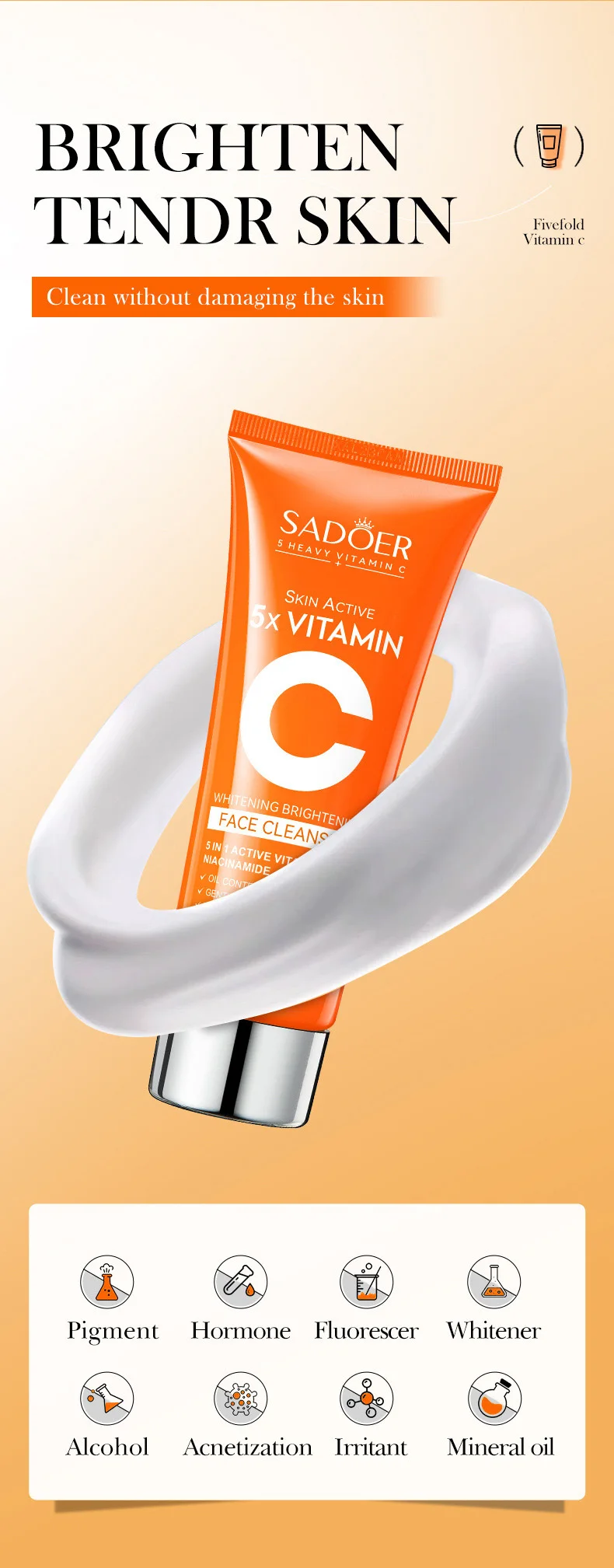 SADOER Vitamin C Facial Cleanser product information