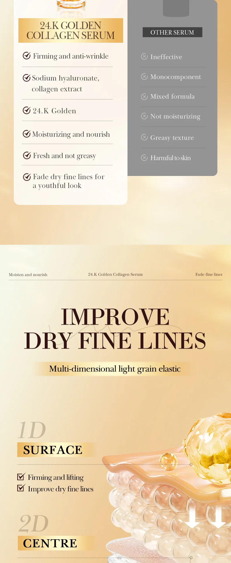 SADOER 24K Golden Collagen Serum product information