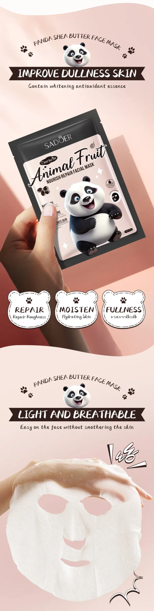 SADOER Animal Fruit Face Sheet Mask Set of 8 product information