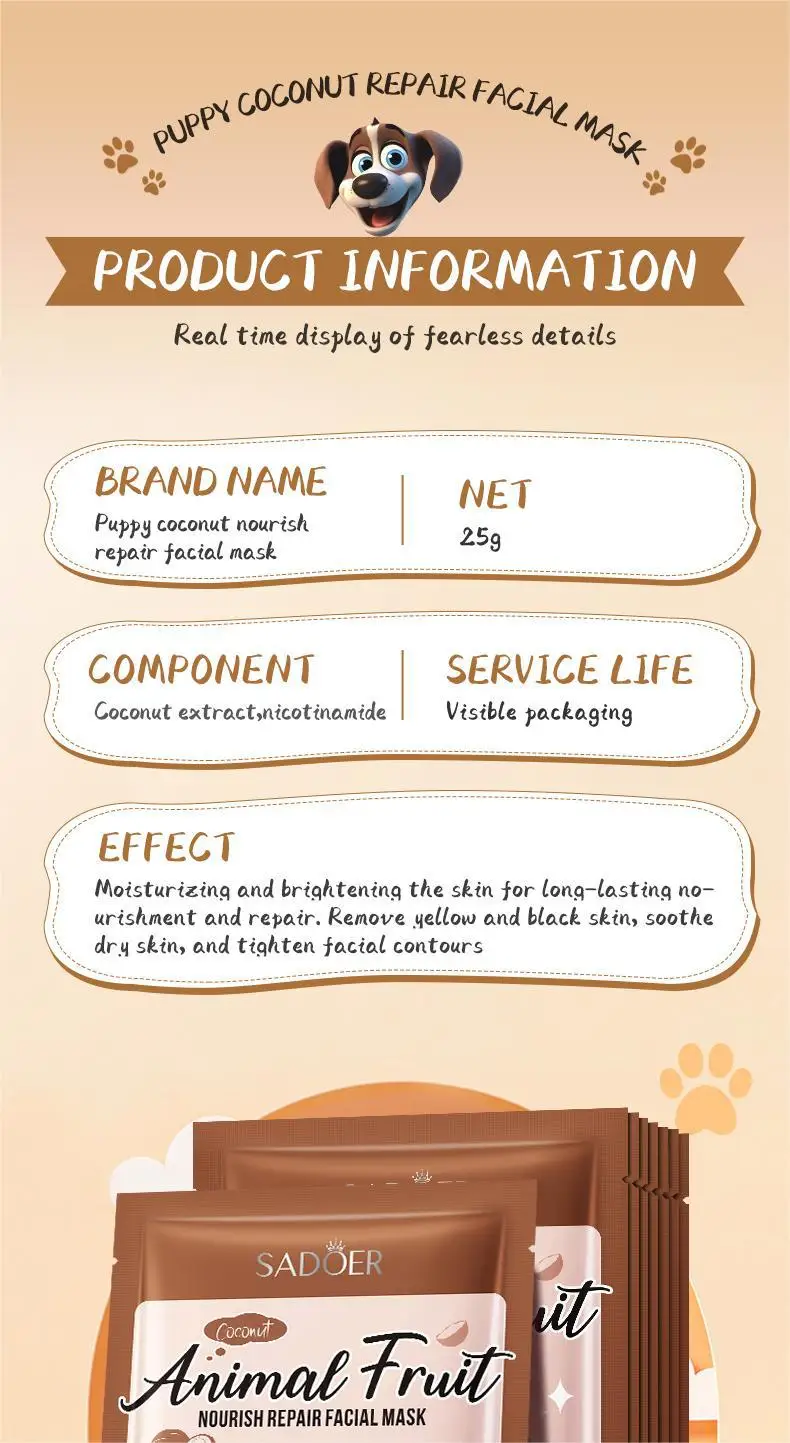 SADOER Animal Fruit Face Sheet Mask Set of 8 product information