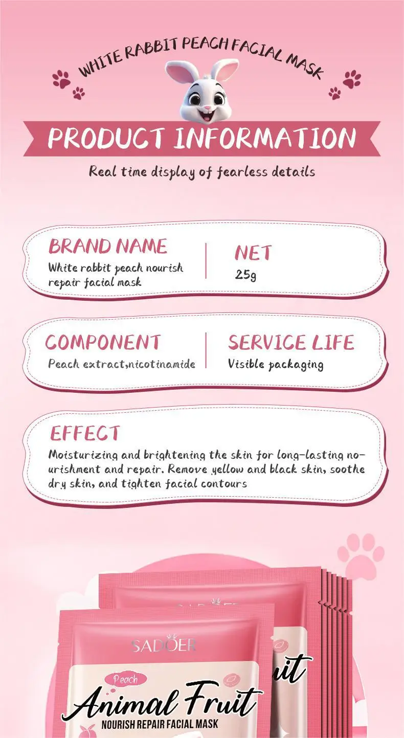 SADOER Animal Fruit Face Sheet Mask Set of 8 product information