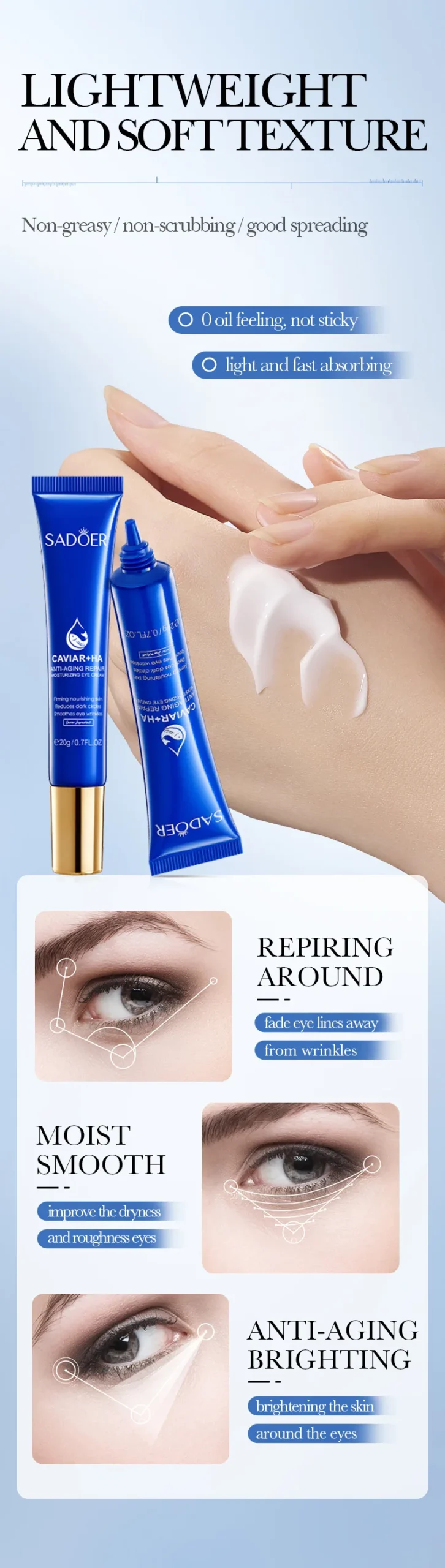 SADOER Caviar Hyaluronic Acid Eye Cream product information