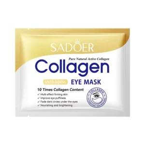 SADOER Collagen Eye Mask Patches packaging for anti-aging, firming, and brightening the under-eye area.