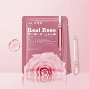 SADOER Real Rose Moisturizing Face Sheet Mask to nourish and hydrate skin for a refreshed look.
