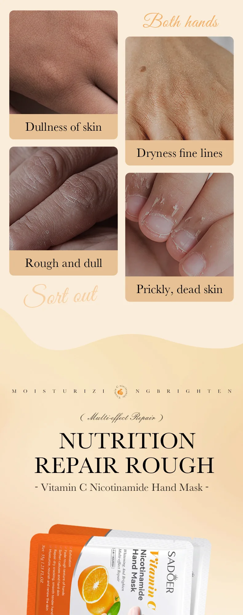 SADOER Nicotinamide Fruit Hand Mask product information