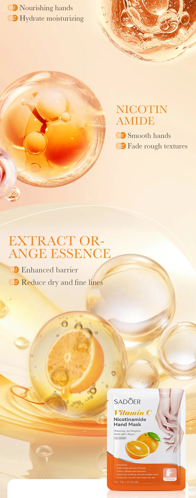 SADOER Nicotinamide Fruit Hand Mask product information