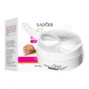 SADOER Snail Collagen Eye Mask Patches in an open jar with a clear application spatula