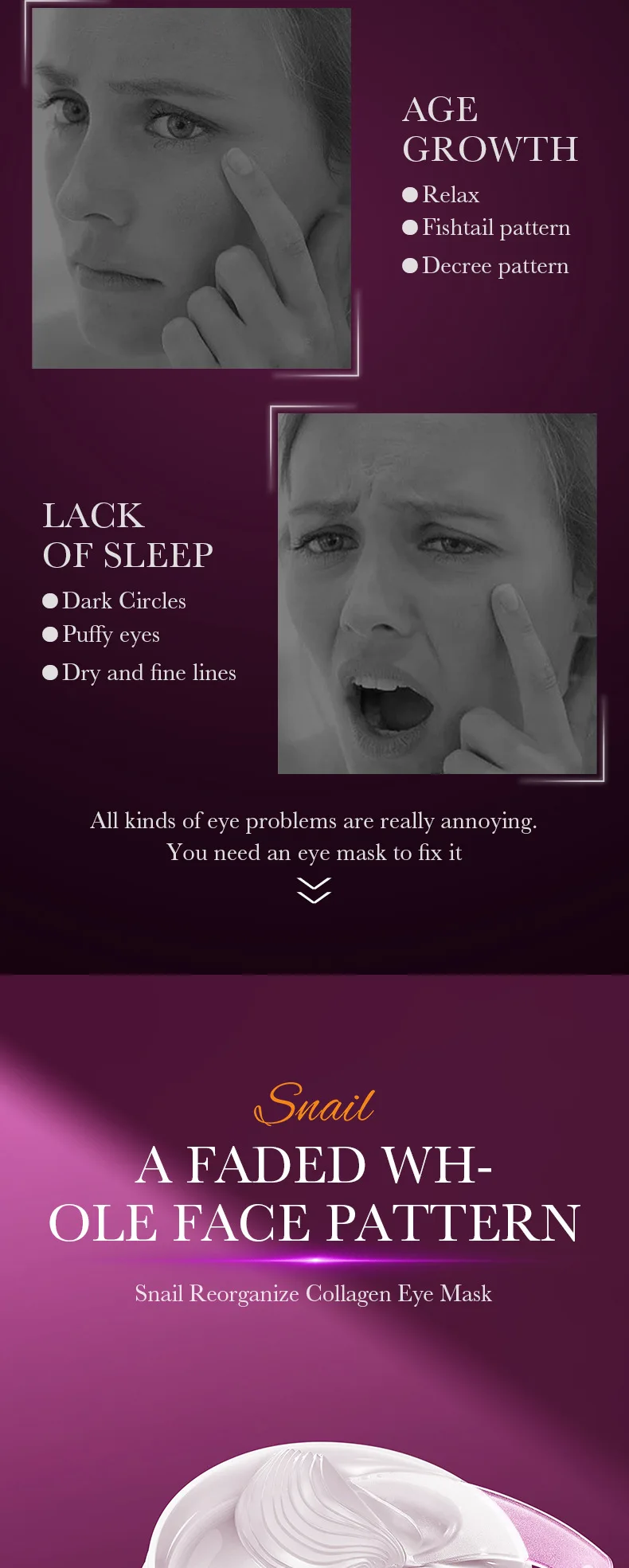 SADOER Snail Collagen Eye Mask Patches product information