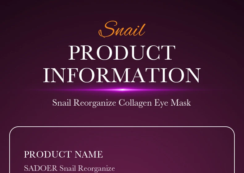 SADOER Snail Collagen Eye Mask Patches product information
