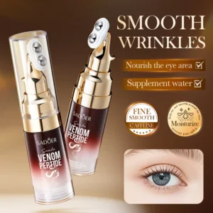 SADOER Snake Venom Peptide Eye Cream with dual-roller applicator for smooth, nourished under-eye skin.