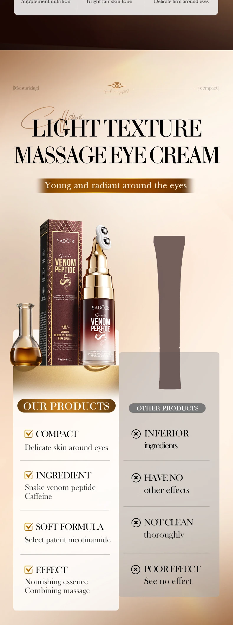 SADOER Snake Venom Peptide Eye Cream product information