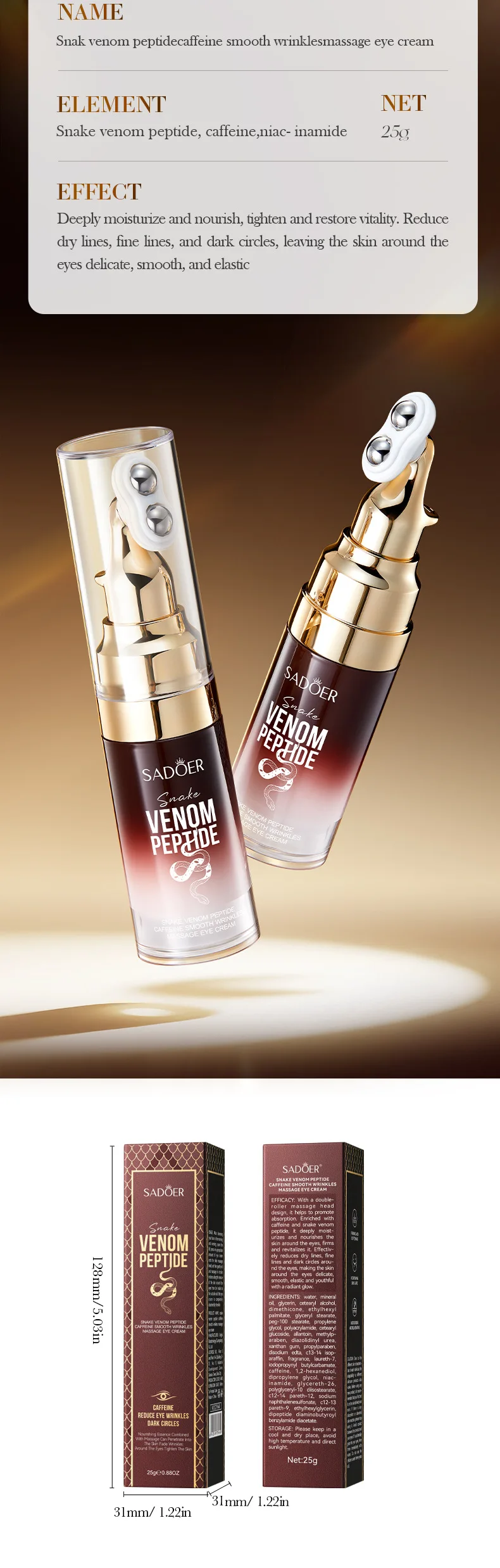 SADOER Snake Venom Peptide Eye Cream product information