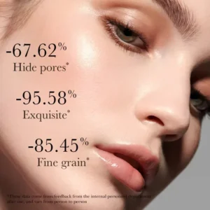 SADOER SPF 50 PA+++ Sunscreen Isolation Cream results showing reduced pores and smoother fine skin grain.