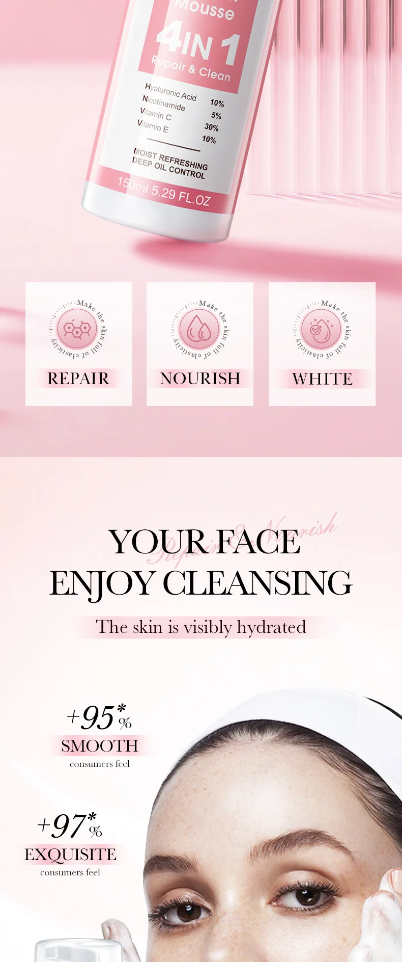 SADOER 4-in-1 Facial Cleansing Mousse product information