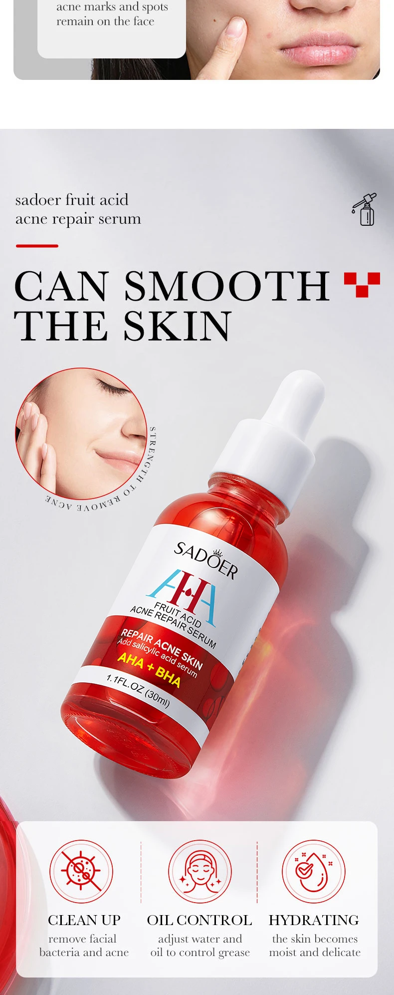 SADOER AHA Fruit Acid Face Serum product information
