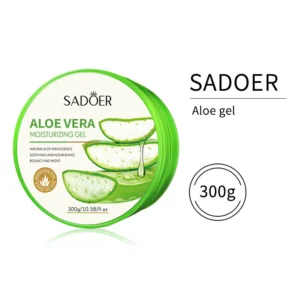SADOER Aloe Vera Moisturizing Gel 300g tub with soothing natural aloe vera extract.