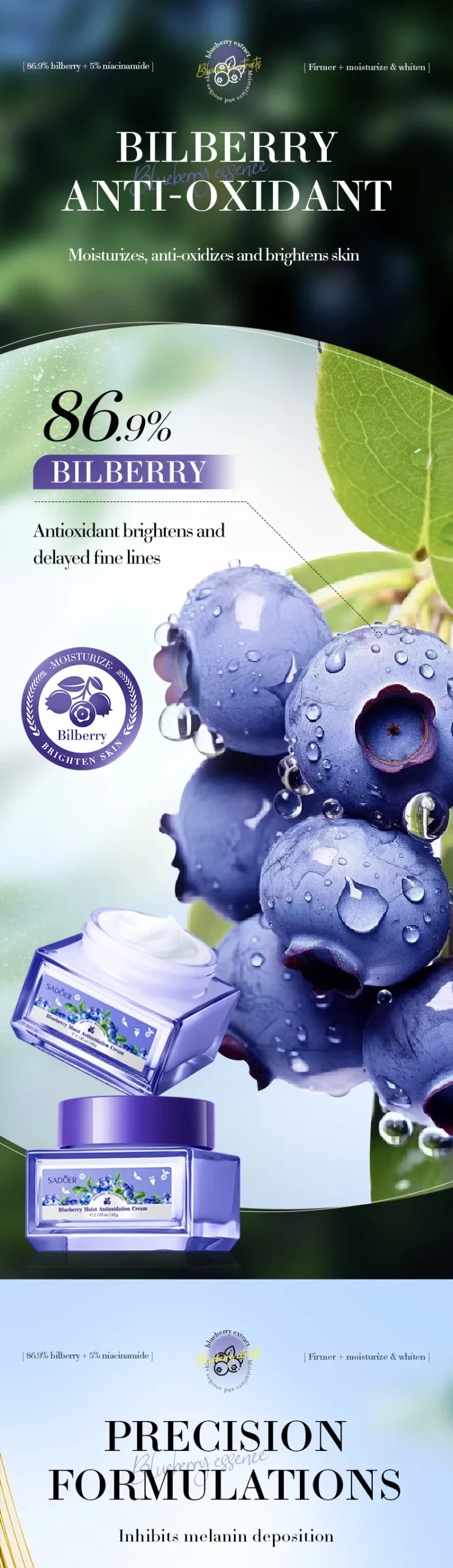 SADOER Blueberry Antioxidant Face Cream product information