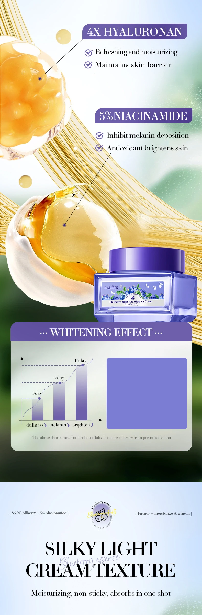 SADOER Blueberry Antioxidant Face Cream product information