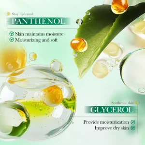 SADOER Centella Asiatica B5 Lotion infographic highlighting hydrating Panthenol and Glycerol ingredients.