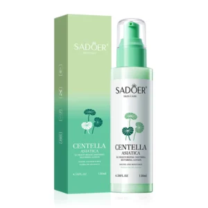 SADOER Centella Asiatica B5 Lotion pump bottle and packaging box in light green.