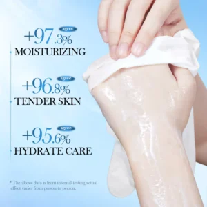 SADOER Coconut Oil Hand Mask glove treatment showing moisturizing and tender skin hydration results.