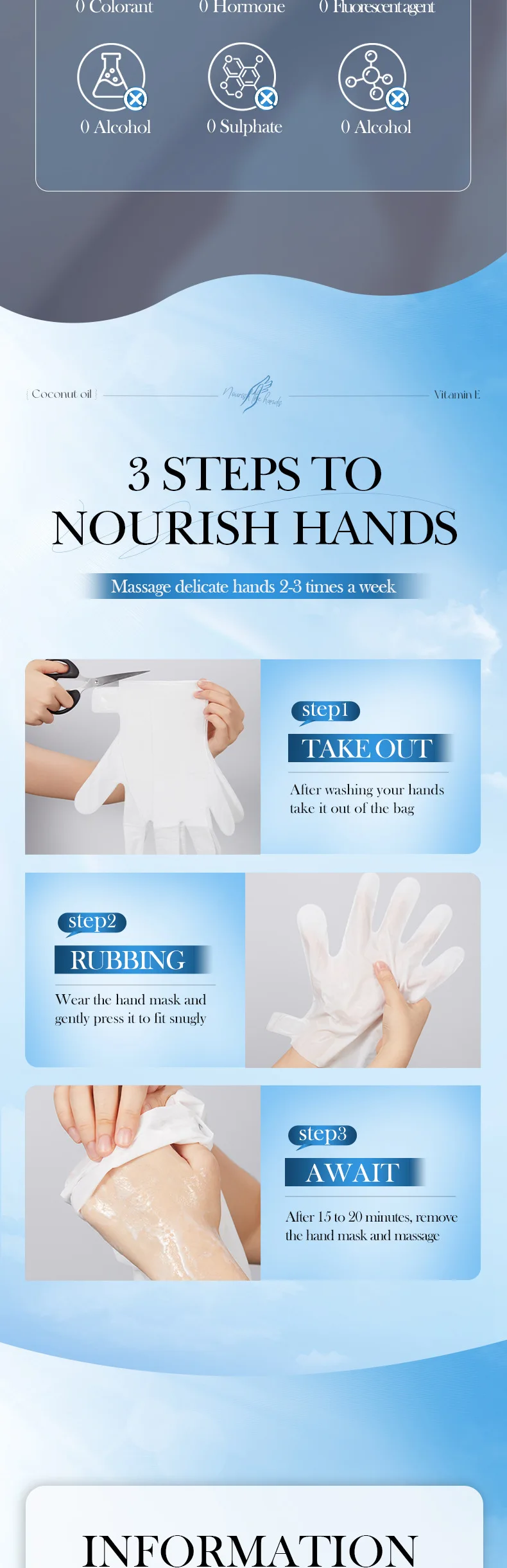 SADOER Coconut Oil Hand Mask product information