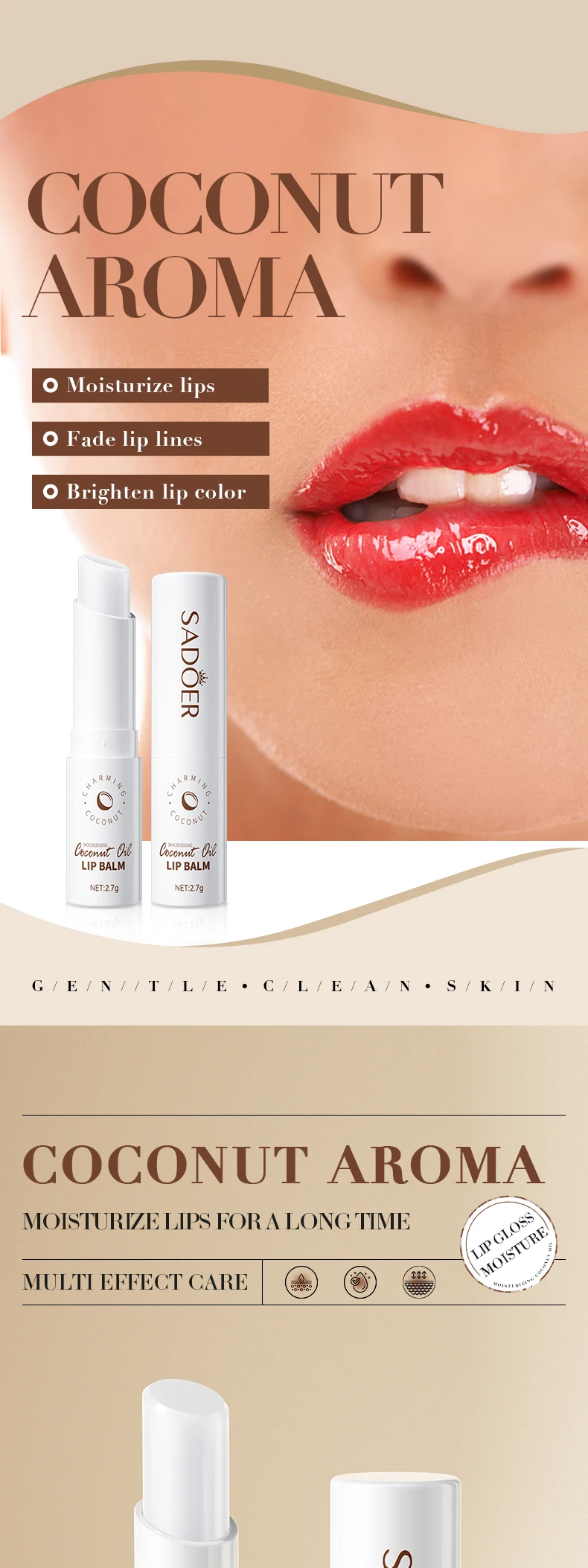 SADOER Coconut Oil Lip Balm product information