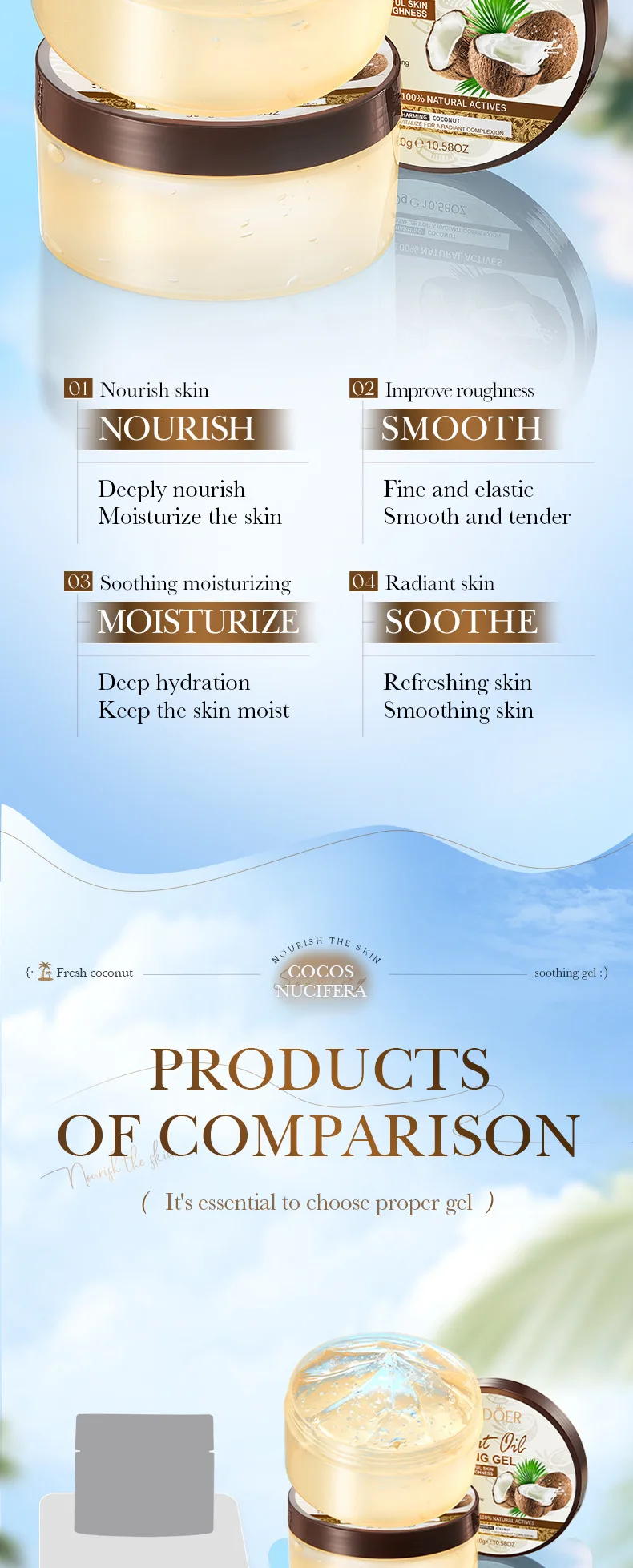 SADOER Coconut Oil Soothing Gel product information