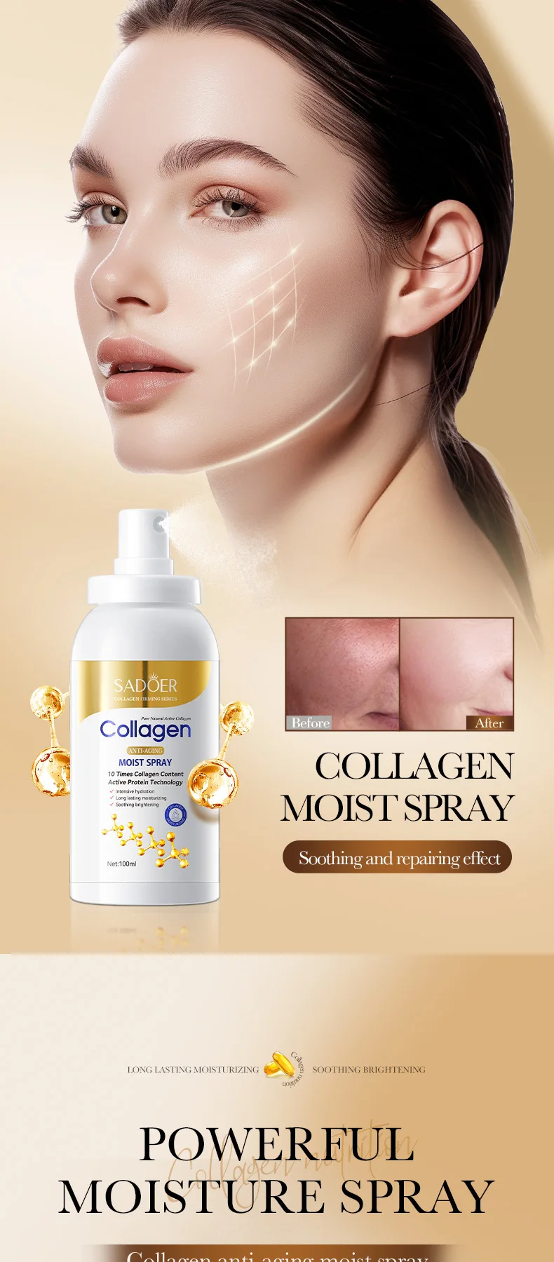 SADOER Collagen Facial Spray product information