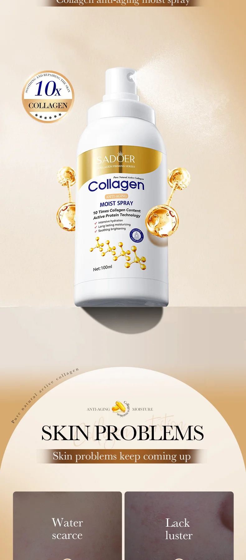 SADOER Collagen Facial Spray product information