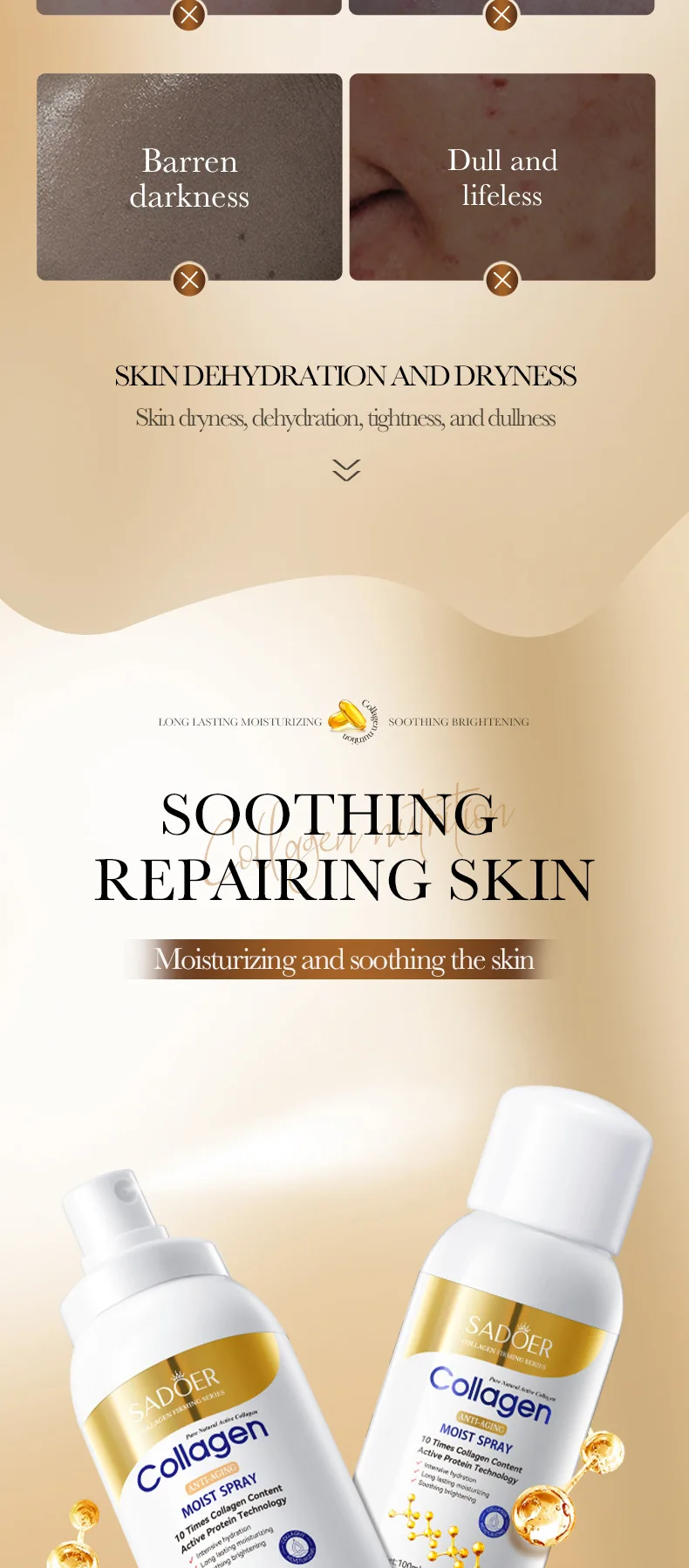 SADOER Collagen Facial Spray product information