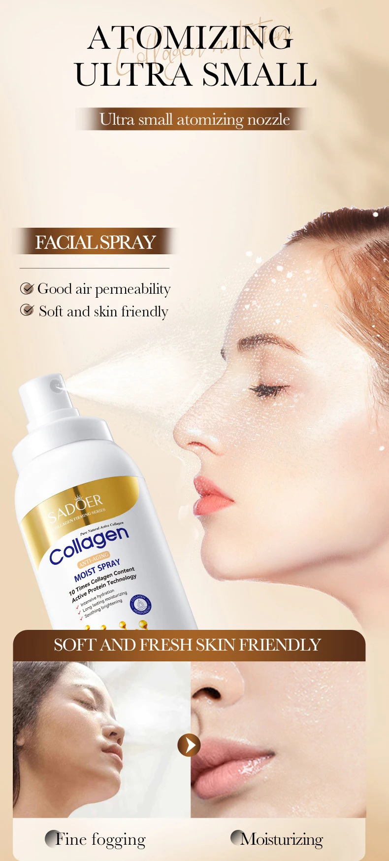 SADOER Collagen Facial Spray product information