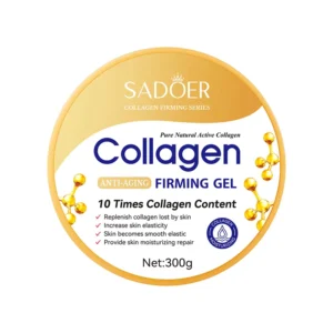 Top view of SADOER Collagen Firming Gel 300g tub for anti-aging and skin elasticity.