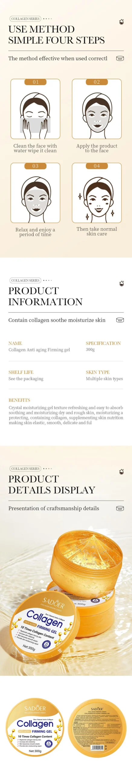 SADOER Collagen Firming Gel product information