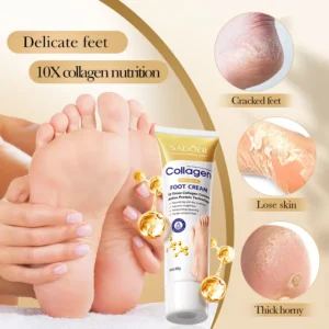 SADOER Collagen Foot Cream for repairing cracked feet and softening thick, rough skin textures.