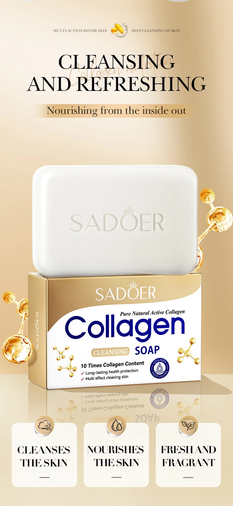 SADOER Collagen Soap Bar product information