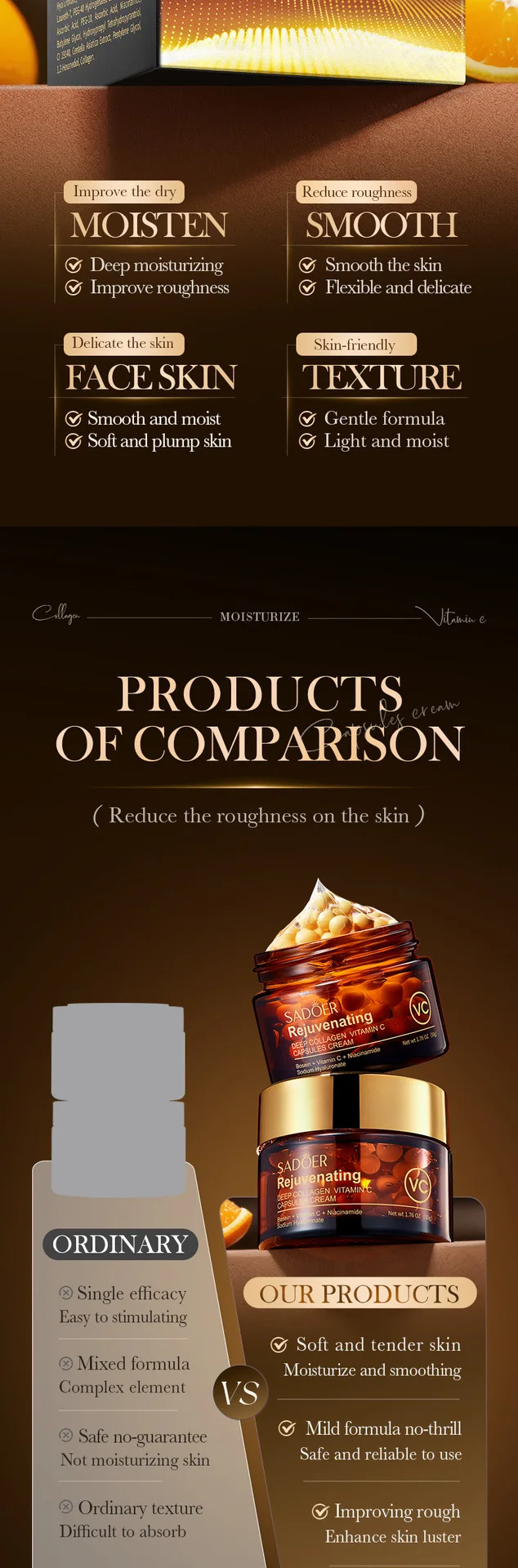 SADOER Deep Collagen Vitamin C Face Cream product information